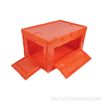 Caja plegable naranja 80L con abertura lateral